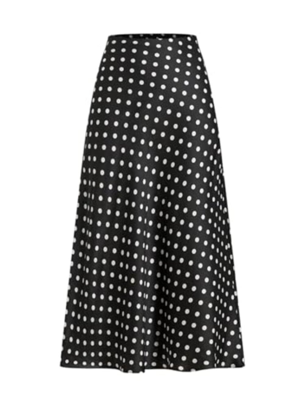 Polyester High Waisted A-Line Flowy Maxi Skirt